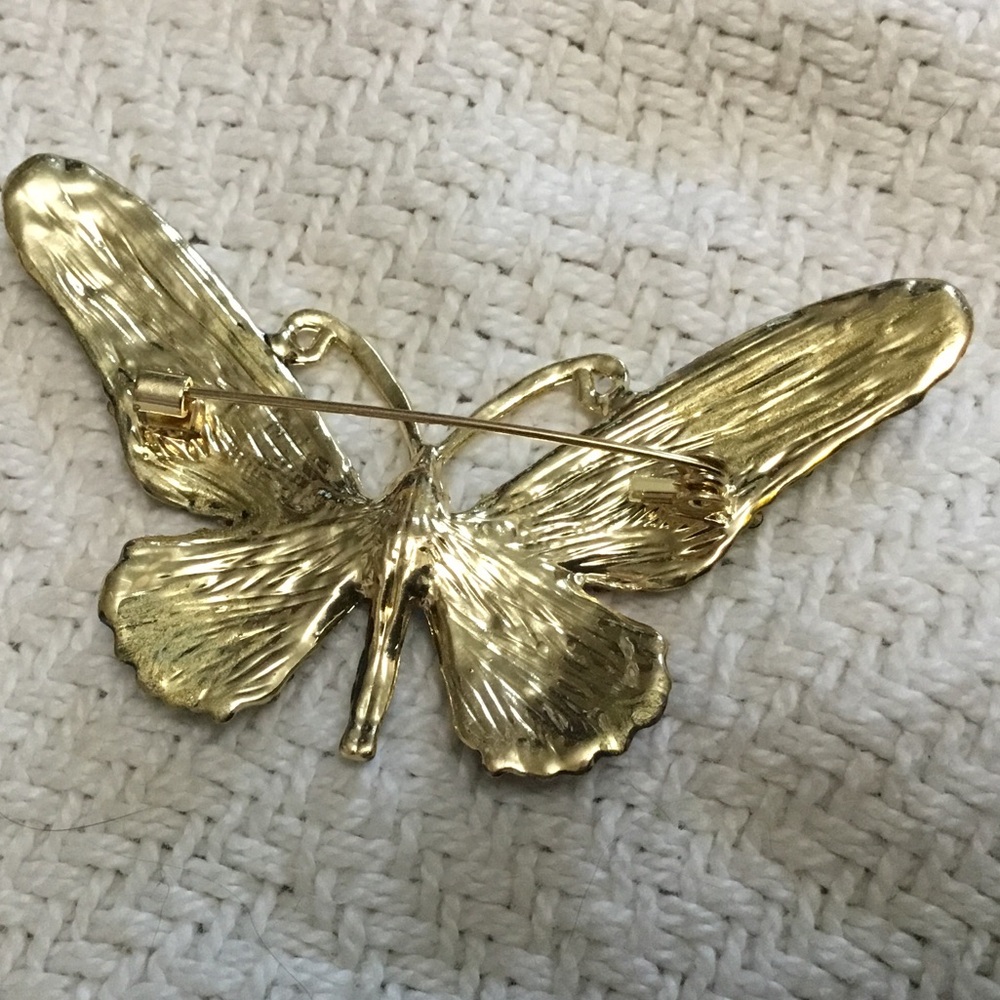 Butterfly Rhinestone Brooch Pin - Picture 2 of 2